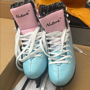Women's Pink and Blue Ice Skates